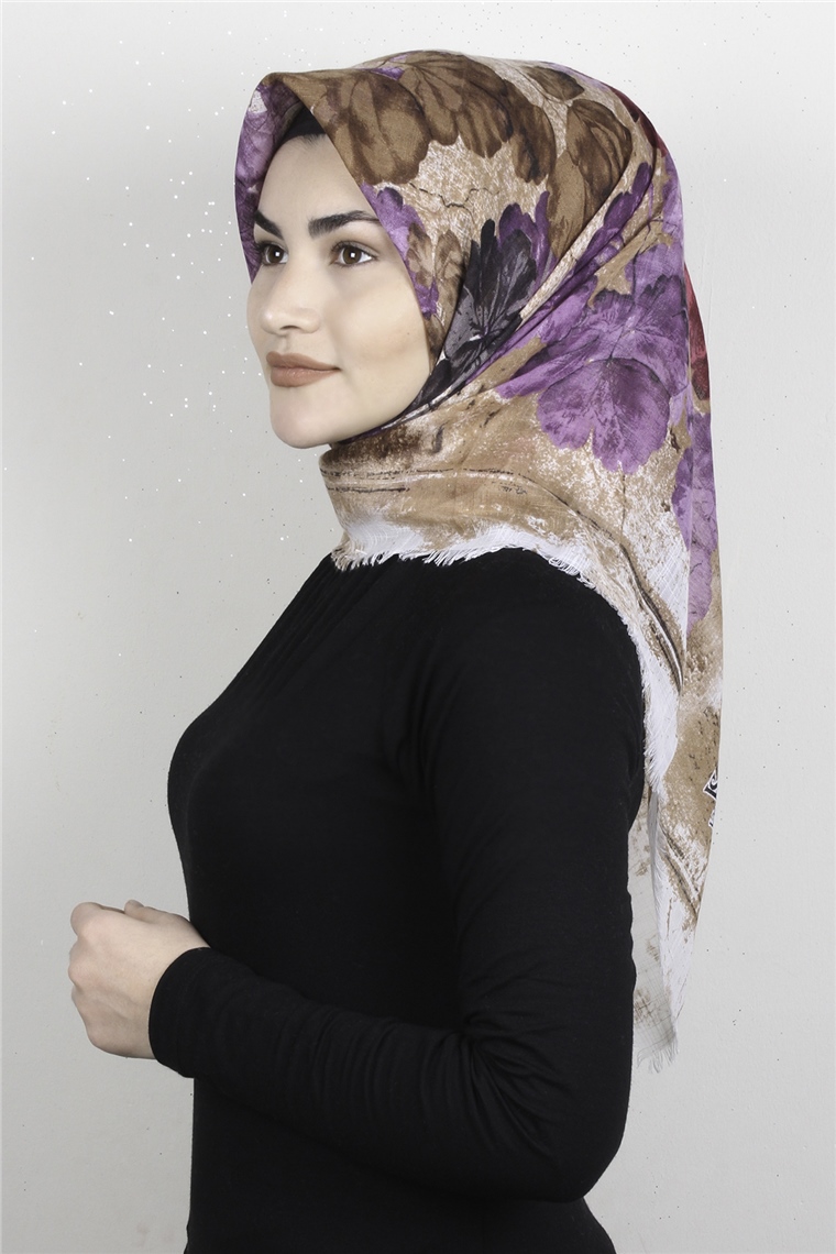 Pamuklu Trend Eşarp 9934-13 Lila