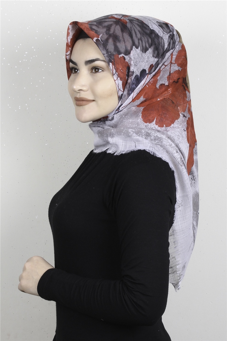 Pamuklu Trend Eşarp 9934-2 Gri