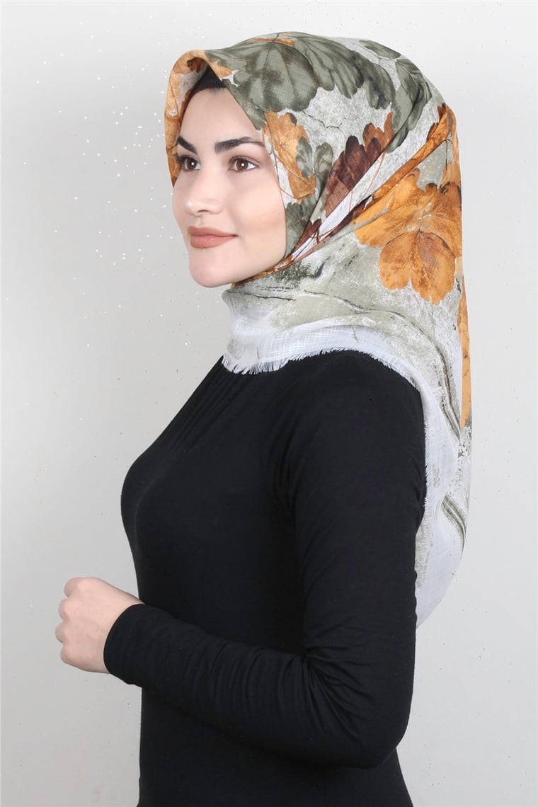Pamuklu Trend Eşarp 9934-8 Haki