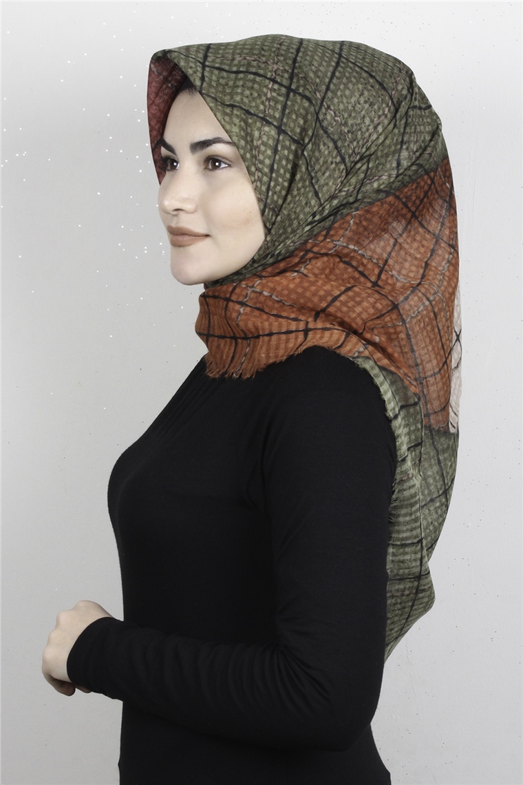 Pamuklu Trend Eşarp 9935-1 Haki