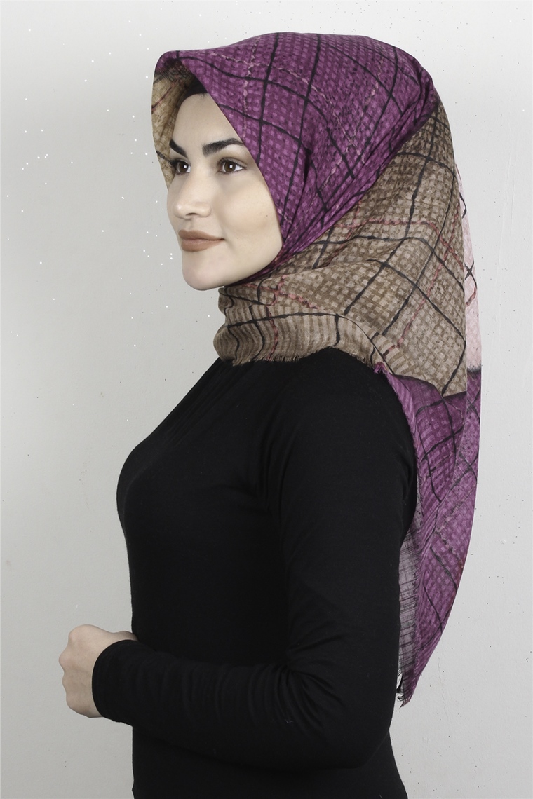 Pamuklu Trend Eşarp 9935-10 Mor
