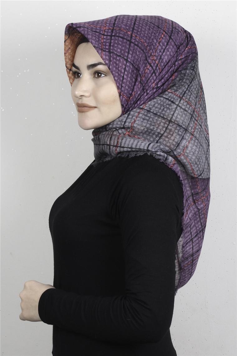Pamuklu Trend Eşarp 9935-4 Mor