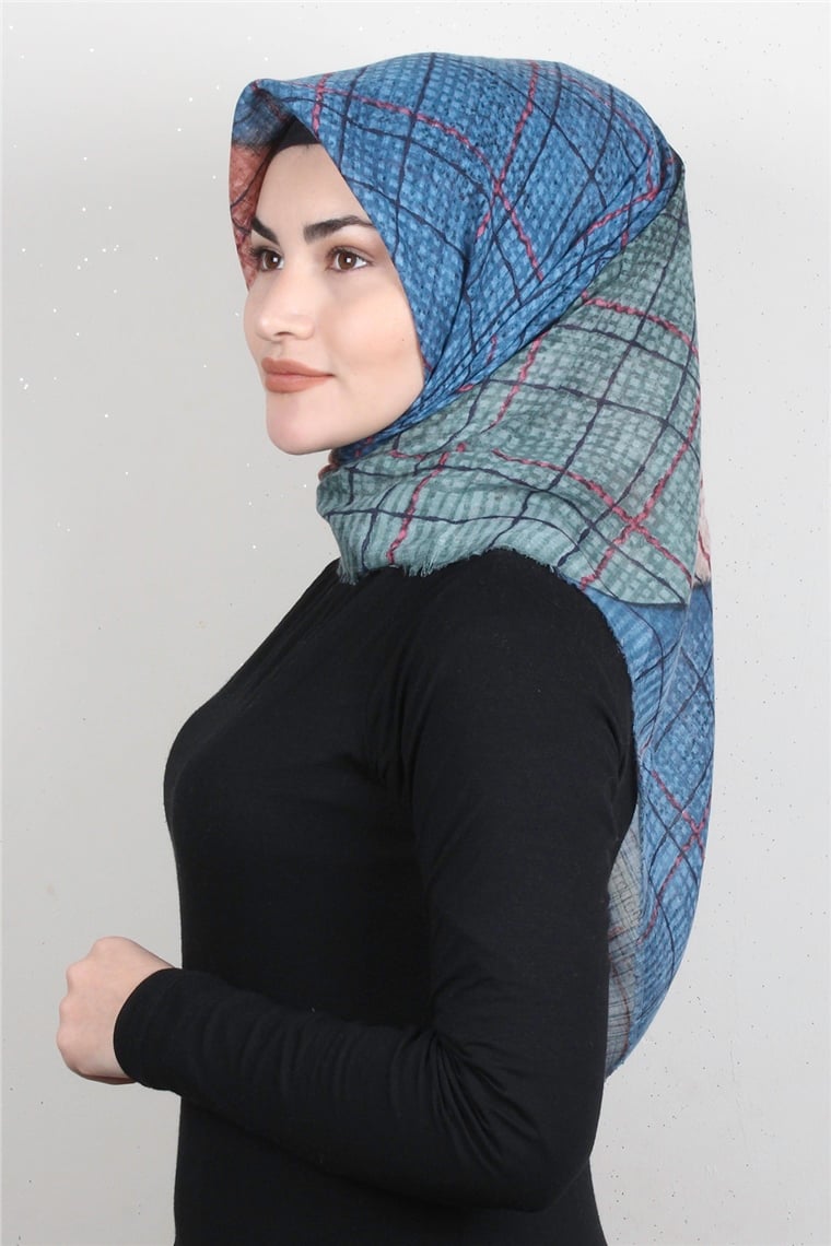 Pamuklu Trend Eşarp 9935-6 Mavi