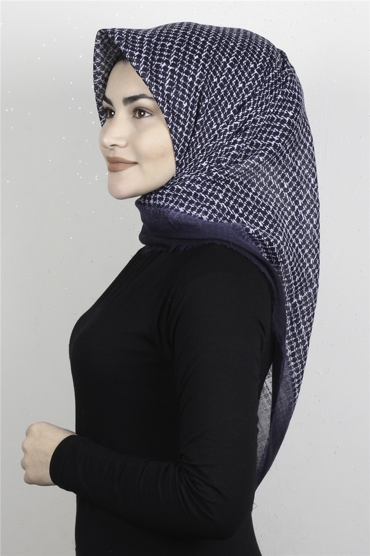 Pamuklu Trend Eşarp 9936-11 Lacivert