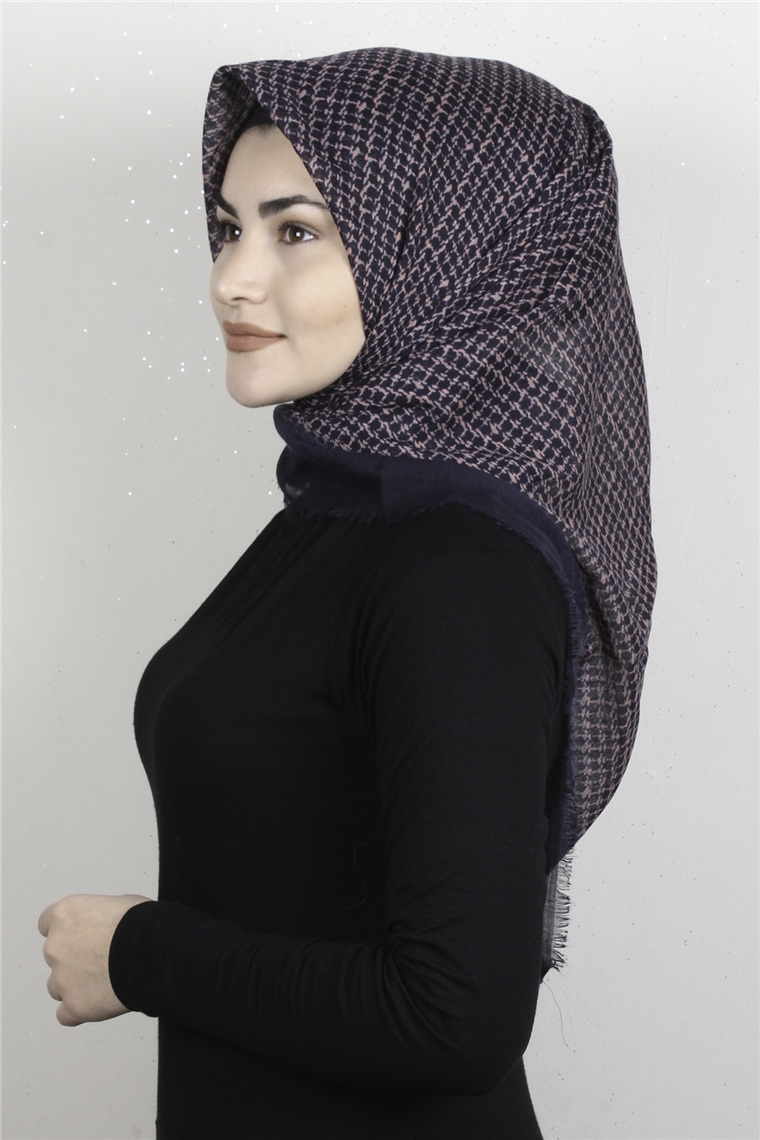 Pamuklu Trend Eşarp 9936-12 Lacivert