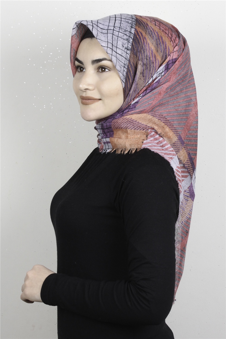 Pamuklu Trend Eşarp 9937-12 Mor
