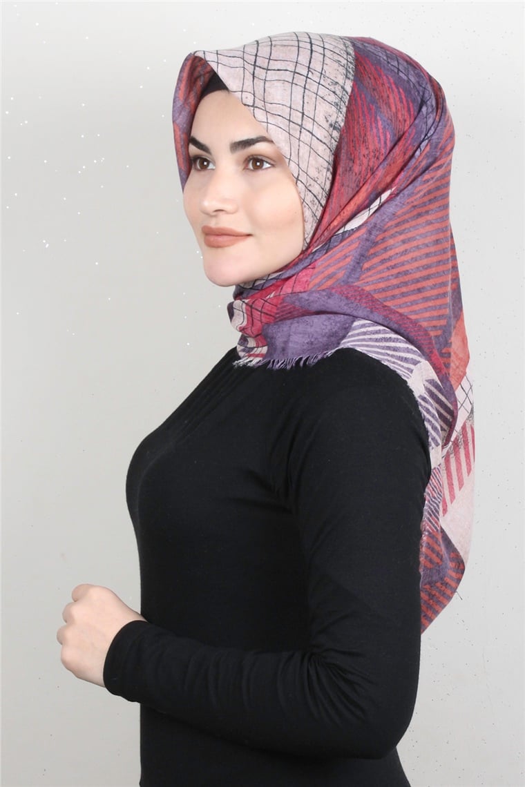 Pamuklu Trend Eşarp 9937-5 Mor