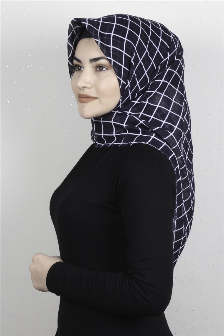 Pamuklu Trend Eşarp 9938-18 Lacivert