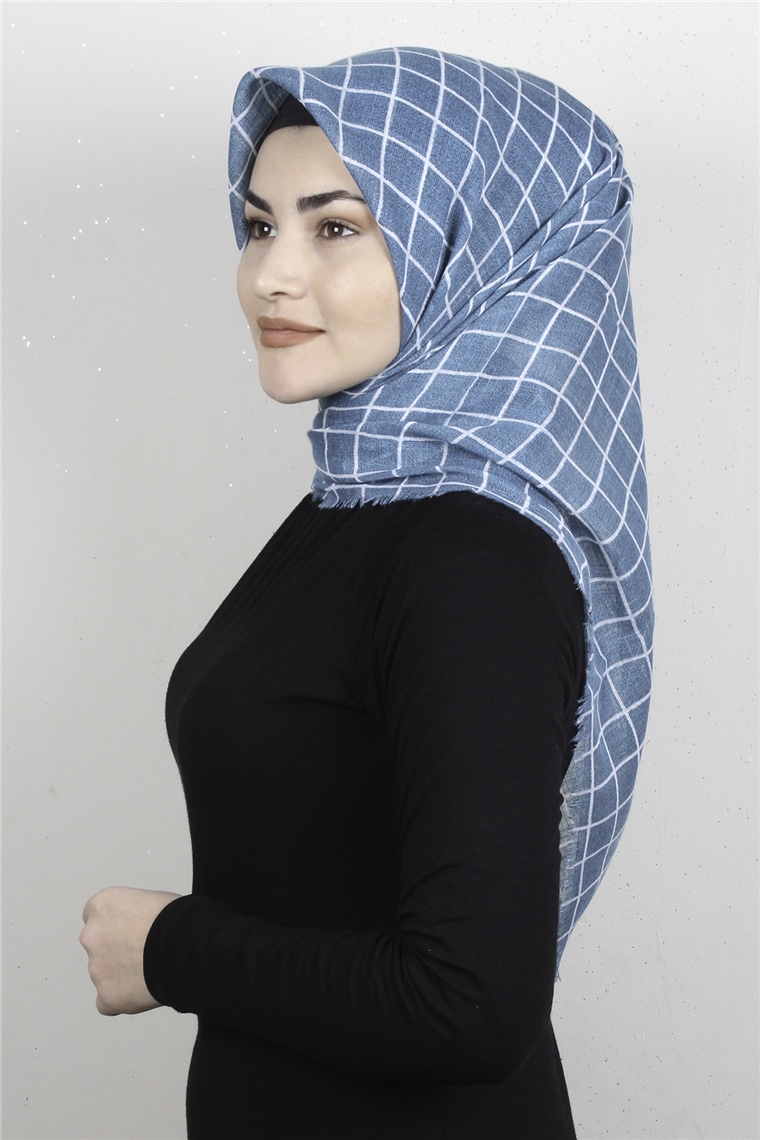 Pamuklu Trend Eşarp 9938-22 Mavi