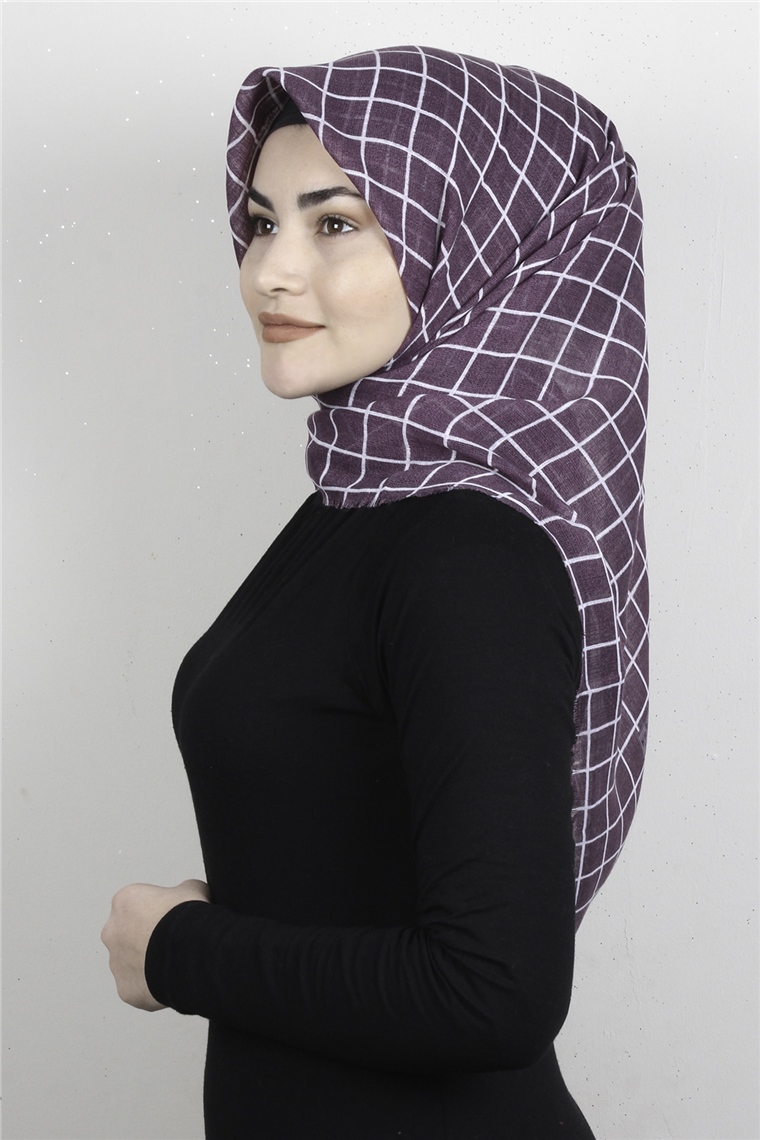Pamuklu Trend Eşarp 9938-9 Mor
