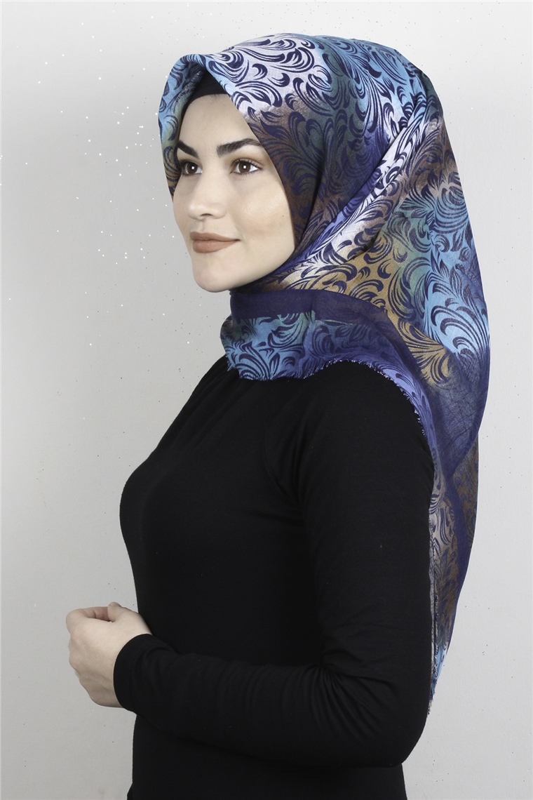 Pamuklu Trend Eşarp 9940-3 Lacivert