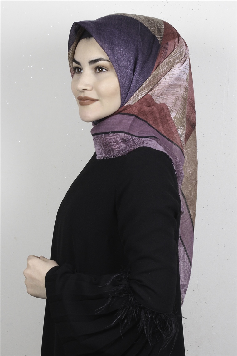 Pamuklu Trend Eşarp 9941-4 Lila