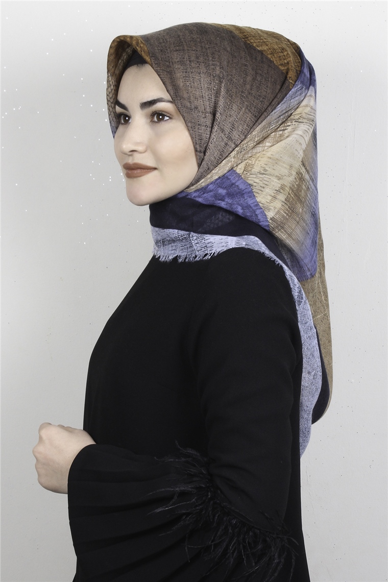 Pamuklu Trend Eşarp 9941-8 Mavi
