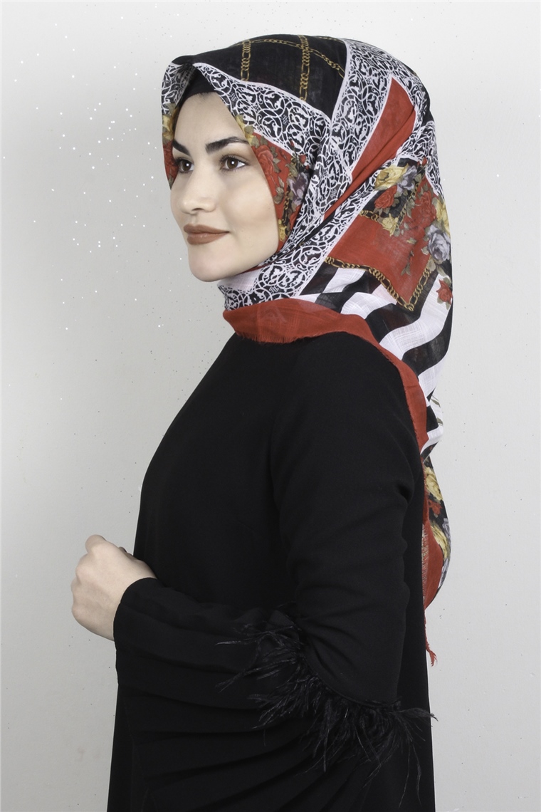 Pamuklu Trend Eşarp 9942-1 Kırmızı