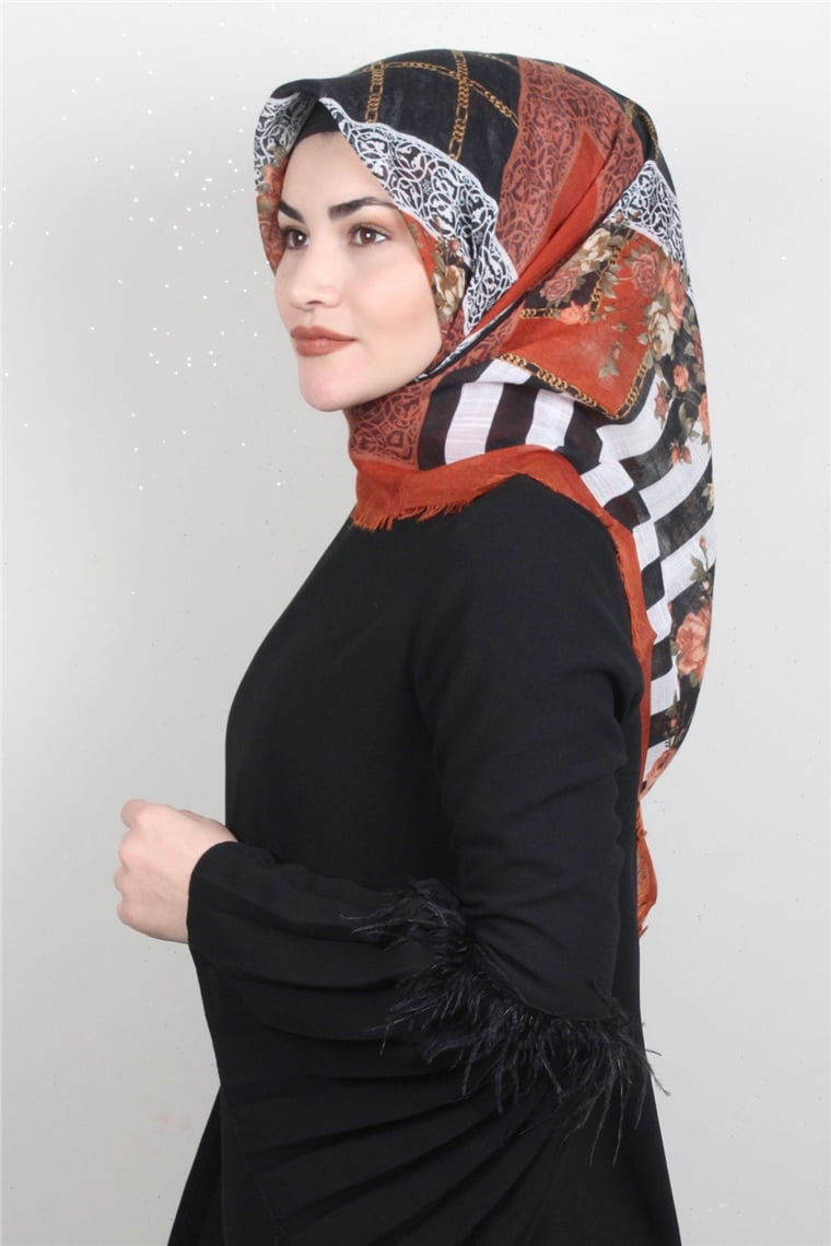 Pamuklu Trend Eşarp 9942-11 Kiremit