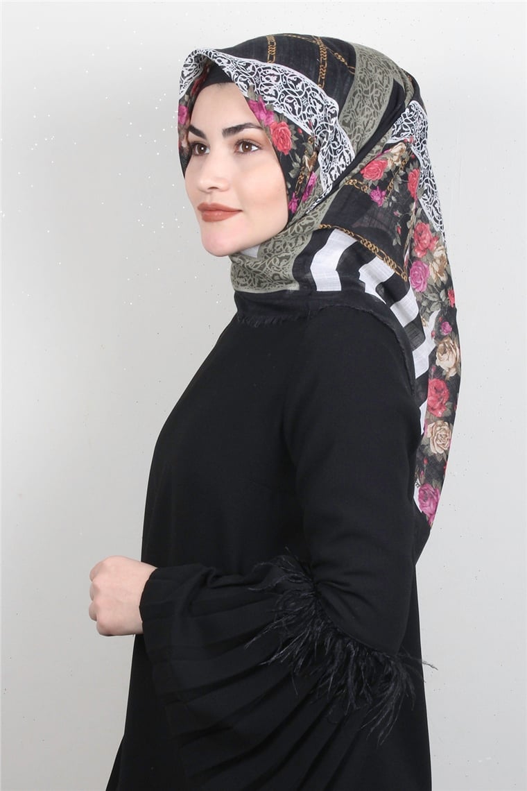 Pamuklu Trend Eşarp 9942-14 Siyah