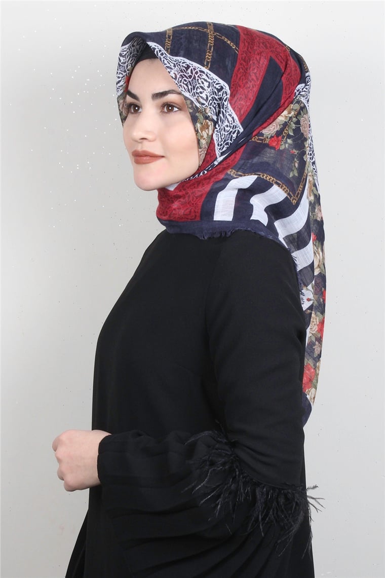 Pamuklu Trend Eşarp 9942-16 Lacivert