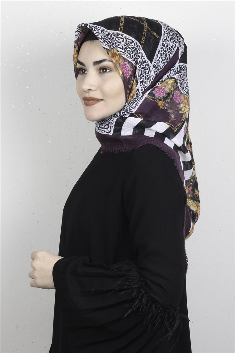 Pamuklu Trend Eşarp 9942-2 Mor
