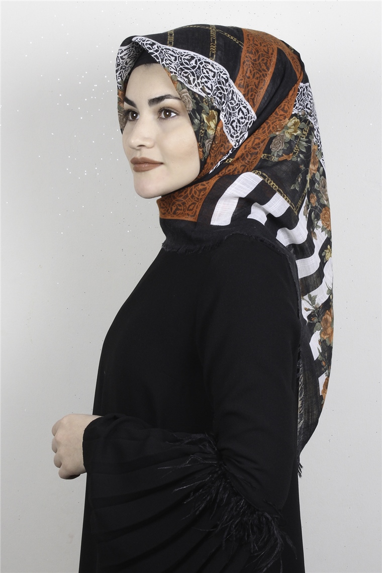 Pamuklu Trend Eşarp 9942-5 Siyah