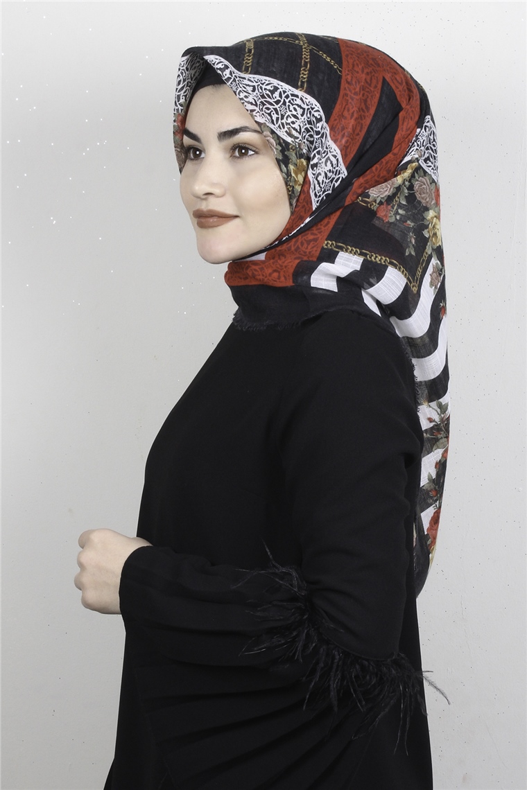 Pamuklu Trend Eşarp 9942-9 Siyah