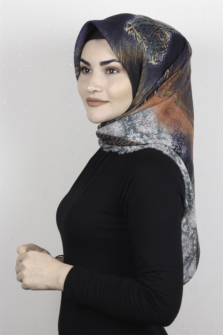 Pamuklu Trend Eşarp 9943-2 Lacivert