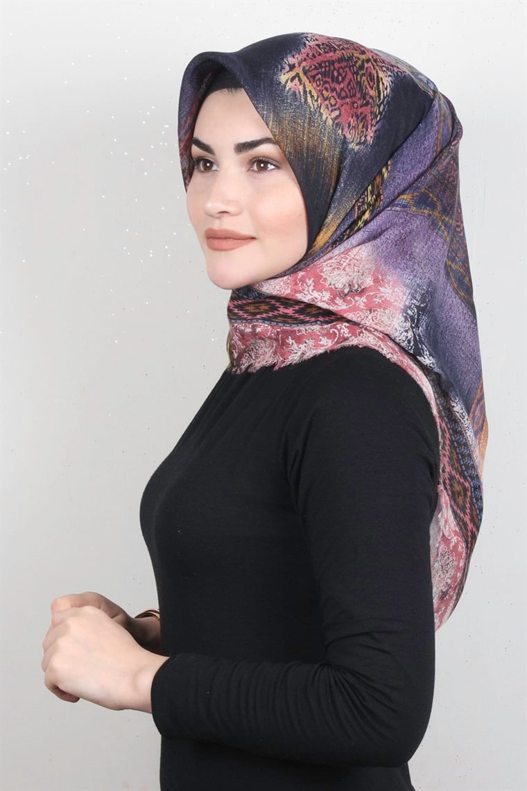 Pamuklu Trend Eşarp 9943-8 Lacivert