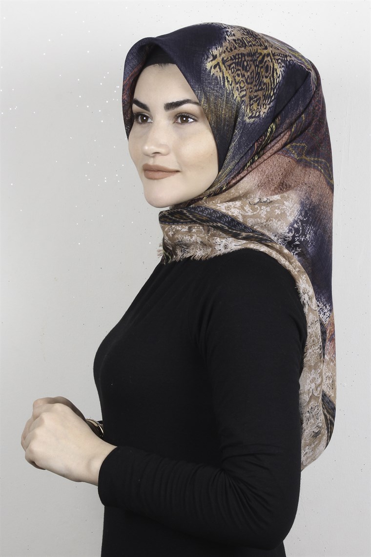Pamuklu Trend Eşarp 9943-9 Lacivert