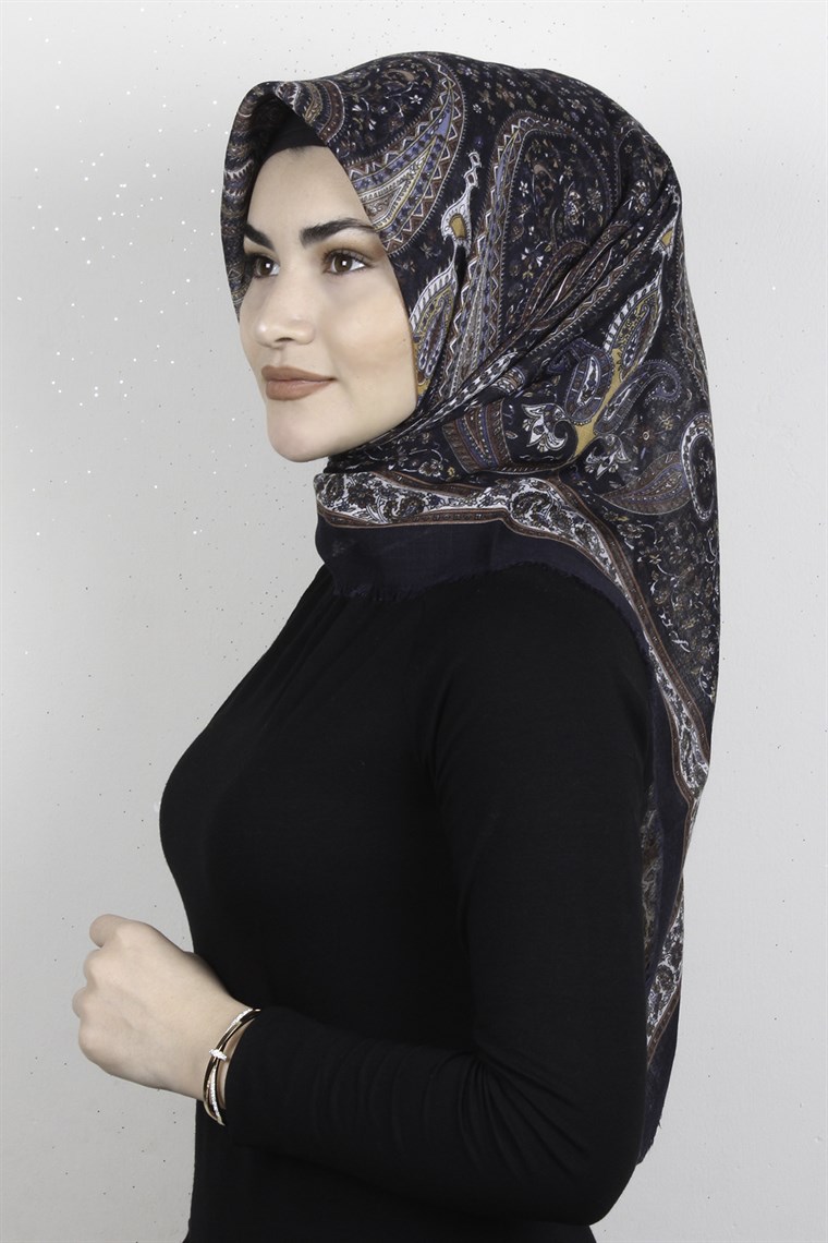 Pamuklu Trend Eşarp 9944-4 Lacivert