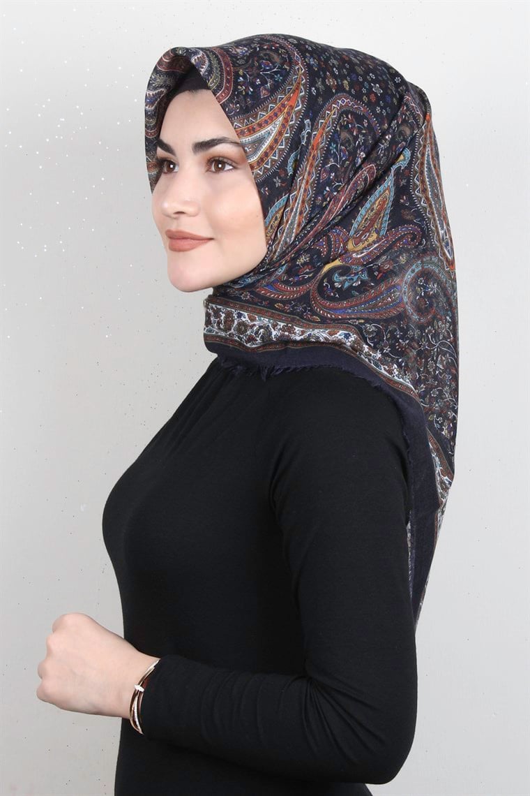Pamuklu Trend Eşarp 9944-9 Lacivert