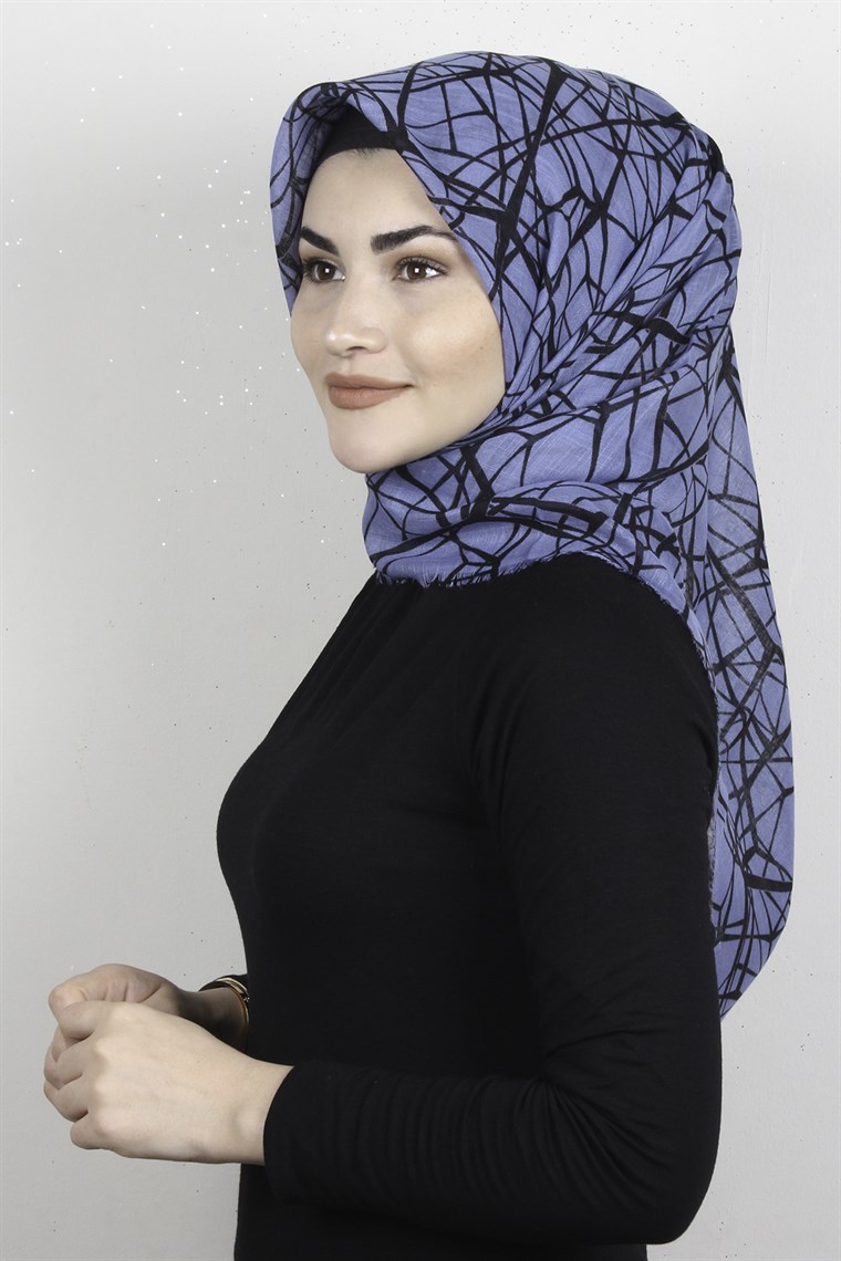Pamuklu Trend Eşarp 9945-10 İndigo