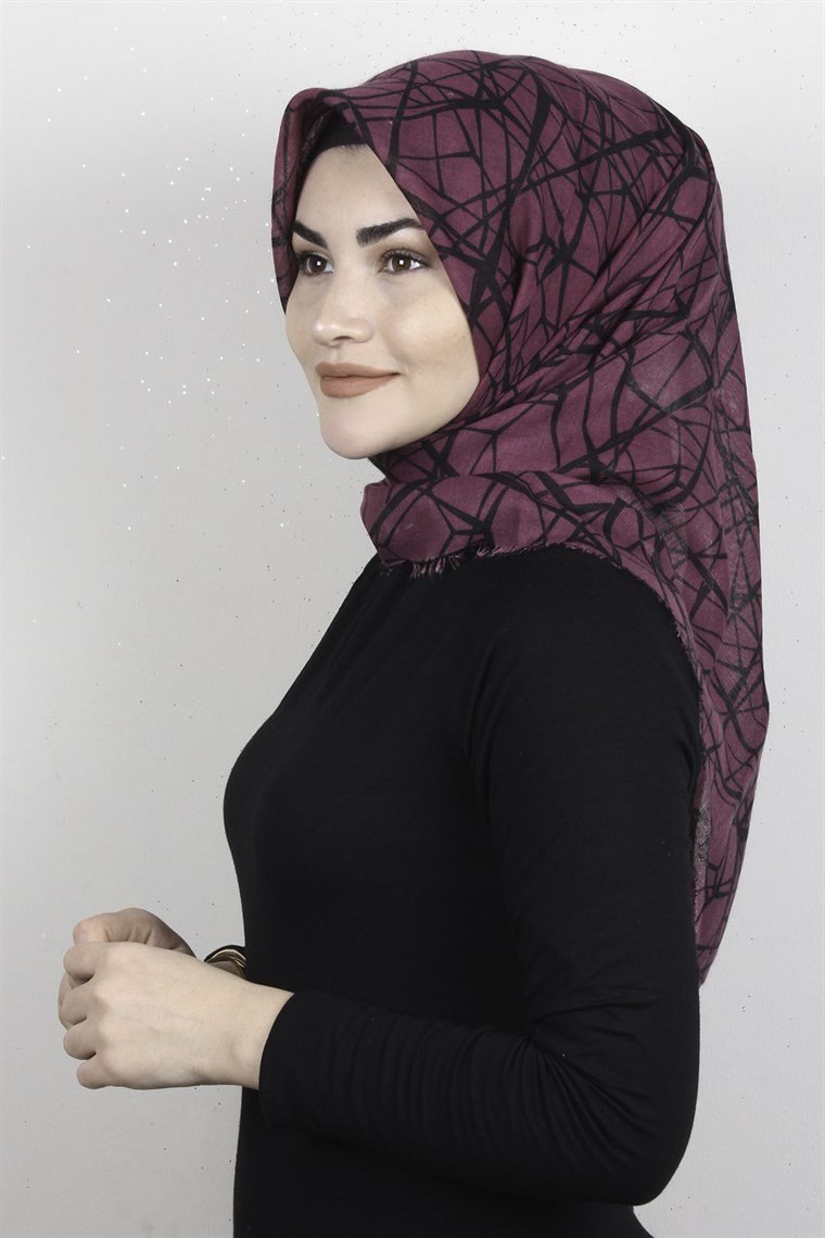 Pamuklu Trend Eşarp 9945-11 Mürdüm