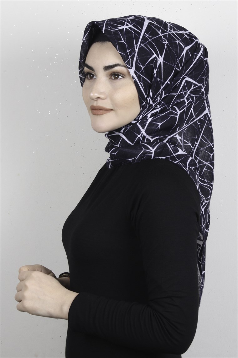 Pamuklu Trend Eşarp 9945-7 Lacivert