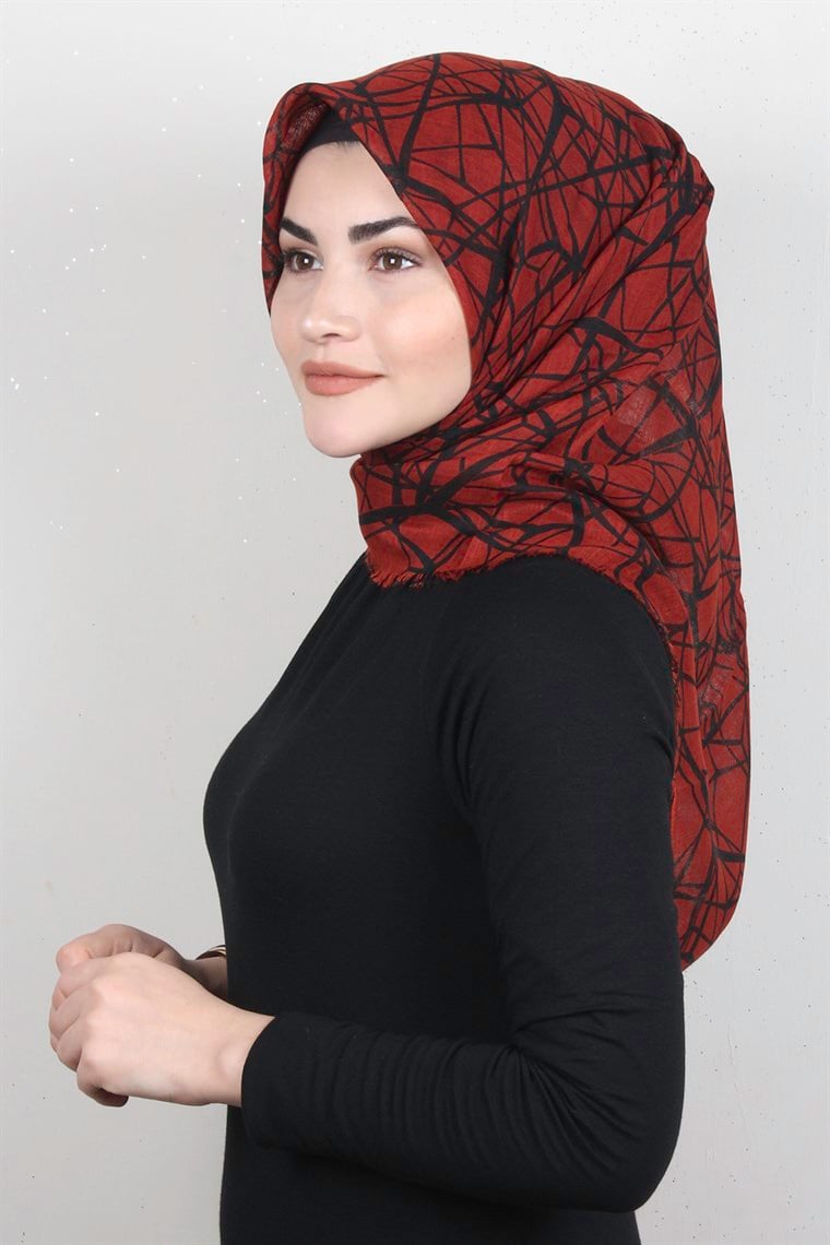 Pamuklu Trend Eşarp 9945-9 Kiremit