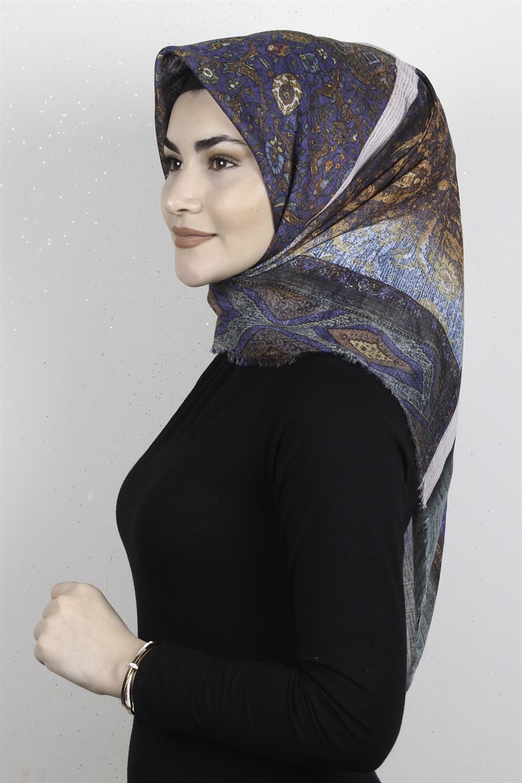 Pamuklu Trend Eşarp 9946-1 Mavi