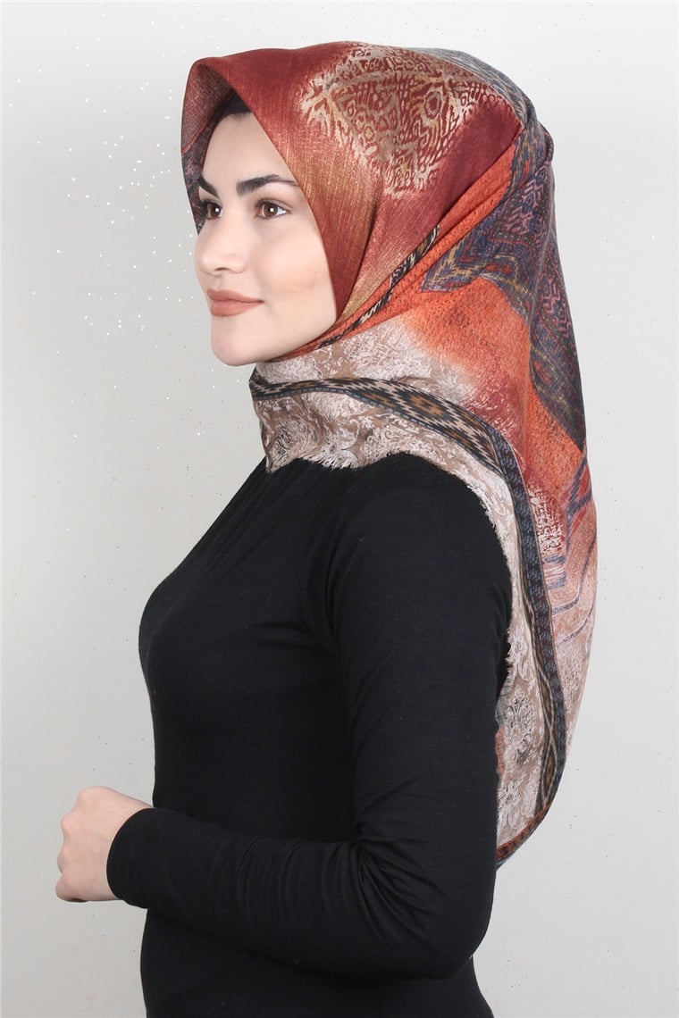 Pamuklu Trend Eşarp 9946-13 Kiremit