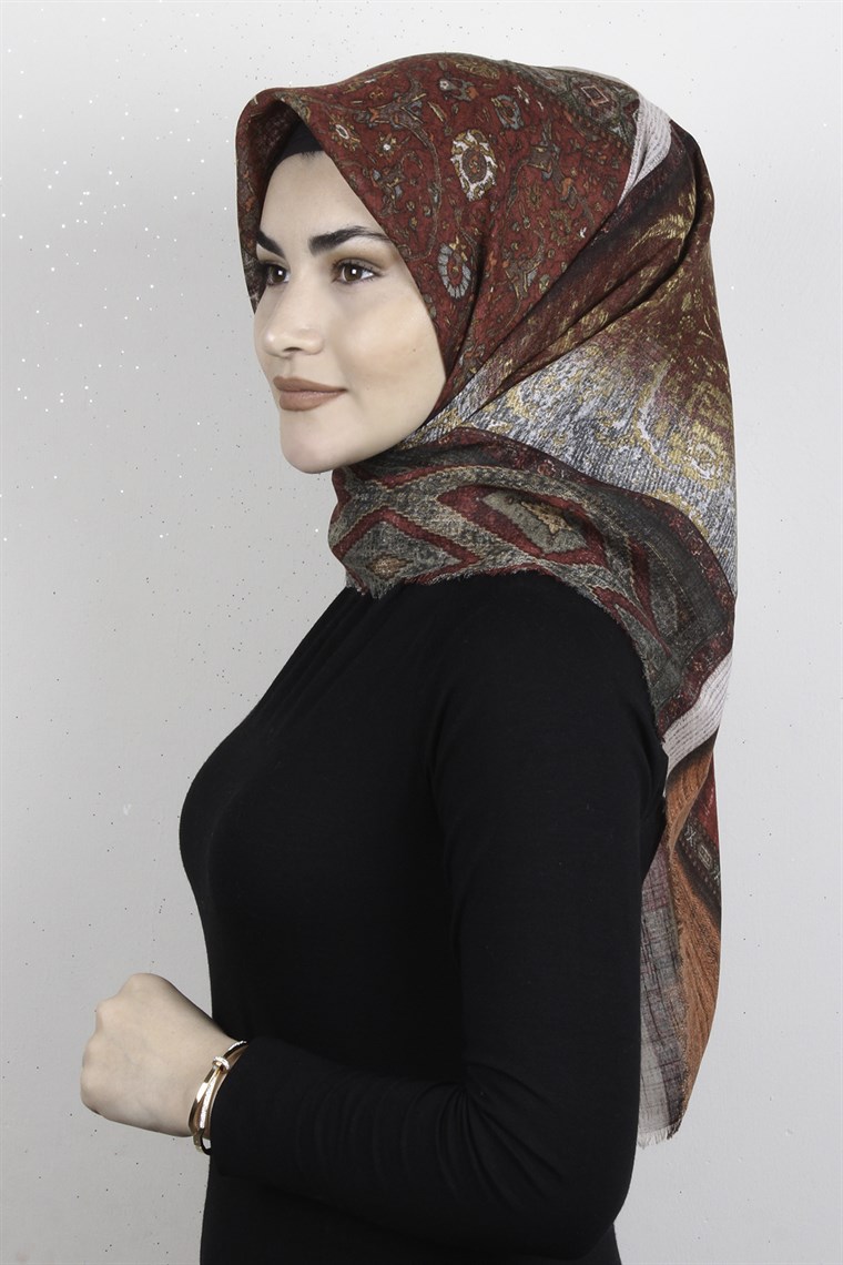 Pamuklu Trend Eşarp 9946-7 Kırmızı