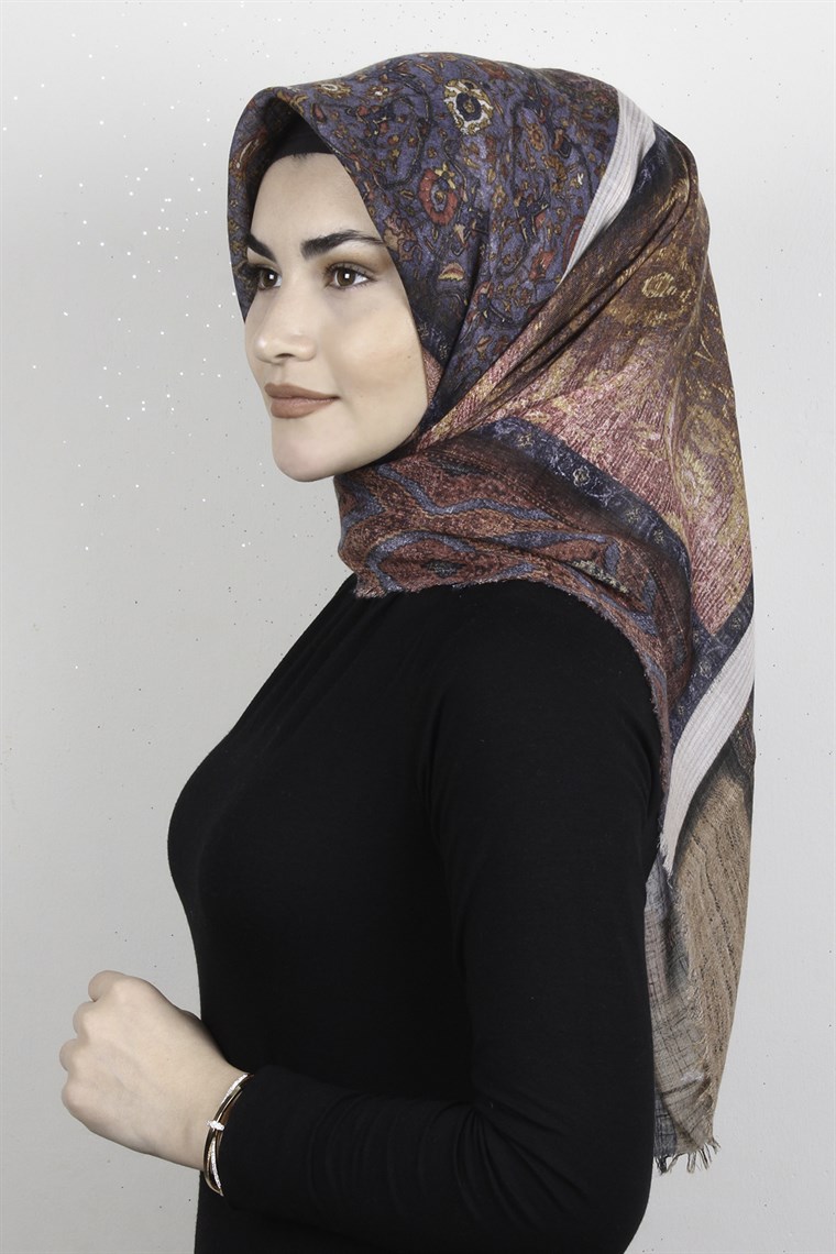 Pamuklu Trend Eşarp 9946-8 Mavi