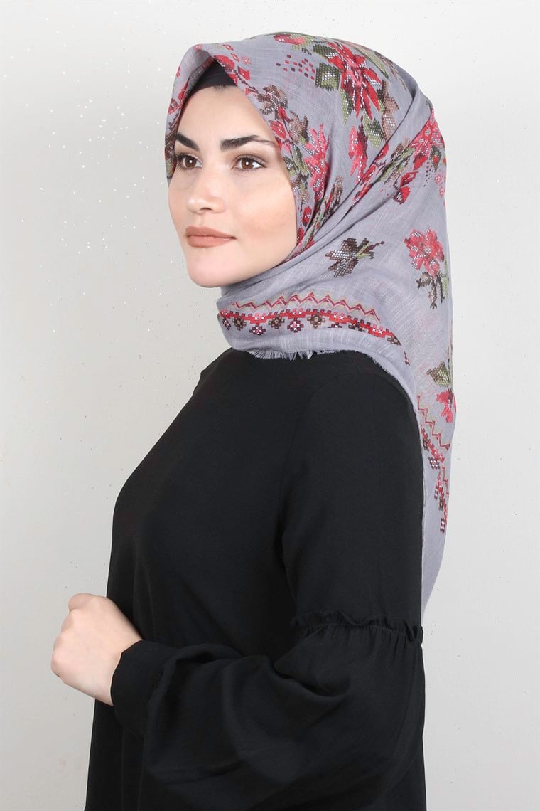 Pamuklu Trend Eşarp 9947-1 Gri