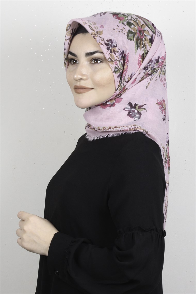 Pamuklu Trend Eşarp 9947-13 Pudra