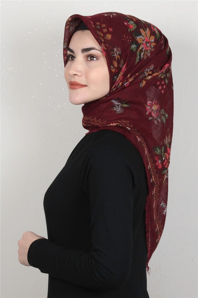 Pamuklu Trend Eşarp 9947-18 Bordo