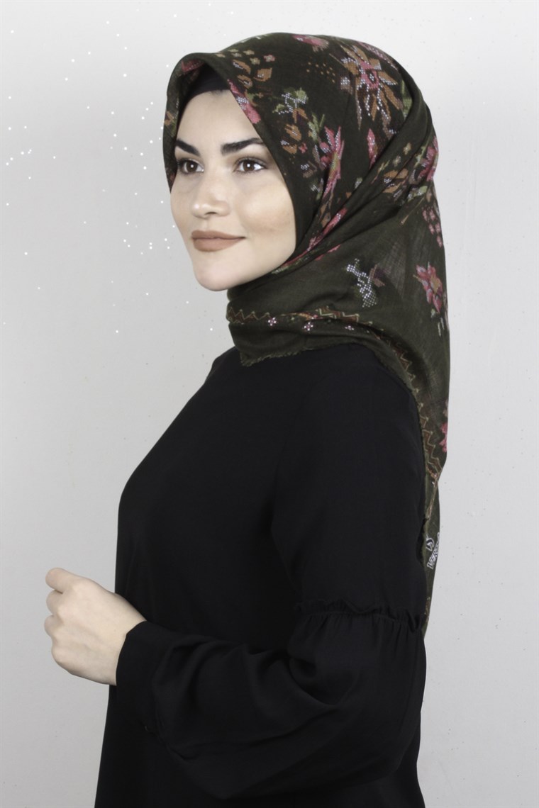 Pamuklu Trend Eşarp 9947-2 Haki