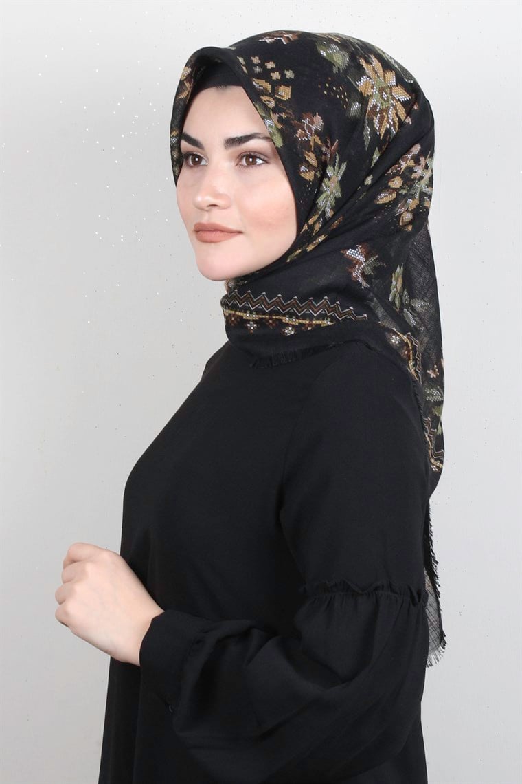 Pamuklu Trend Eşarp 9947-5 Siyah