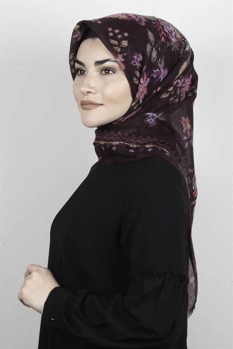 Pamuklu Trend Eşarp 9947-6 Mürdüm