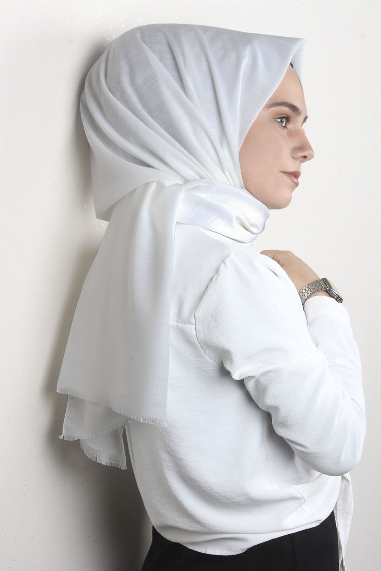Pamuklu Twist Şal 1110-11 Krem