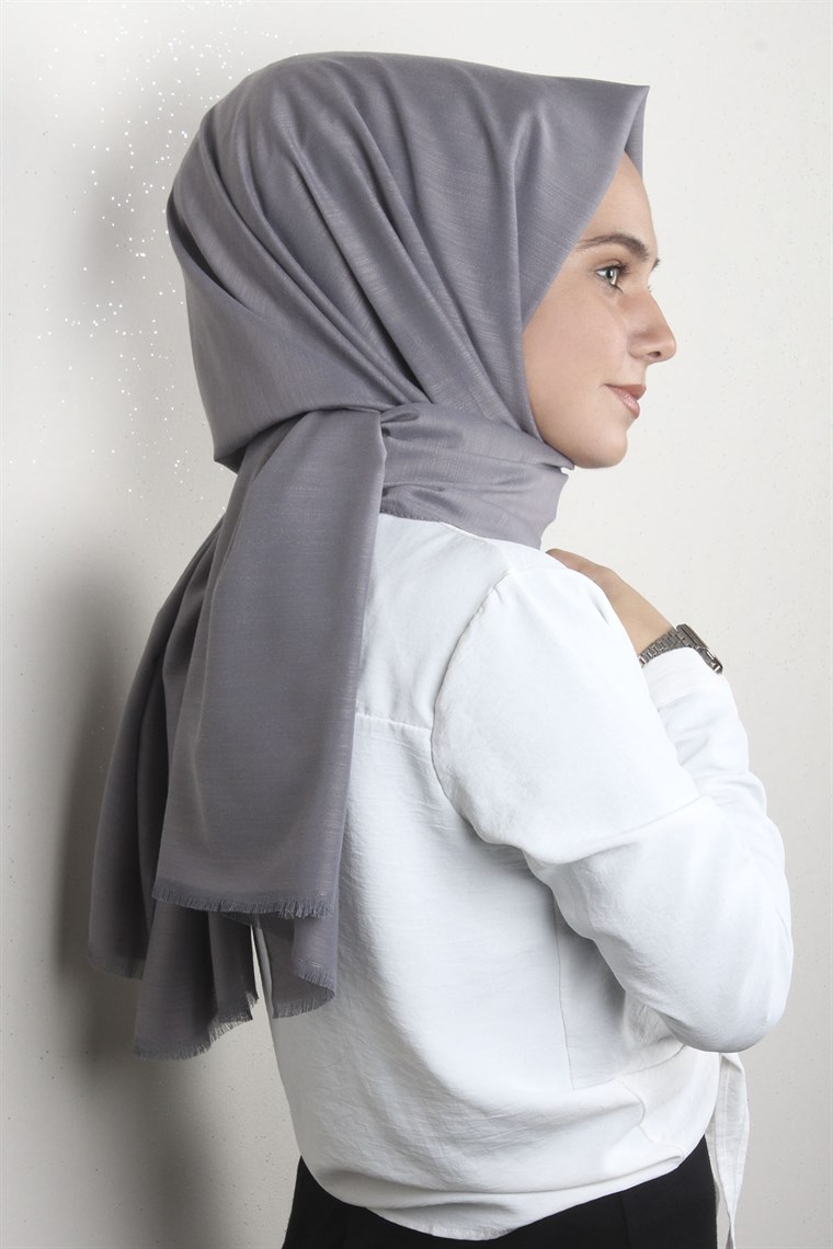 Pamuklu Twist Şal 1110-12 Gri