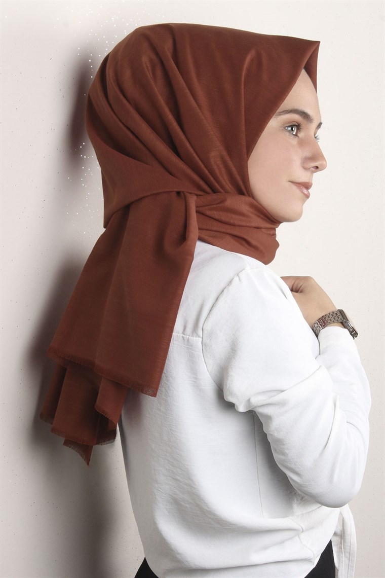 Pamuklu Twist Şal 1110-7 Tarçın