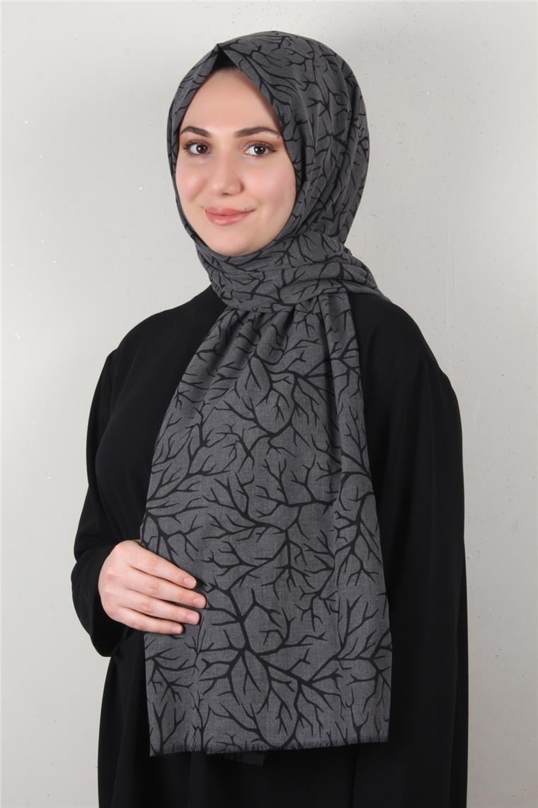 Pamuklu Twist Şal 1264-1 Antrasit