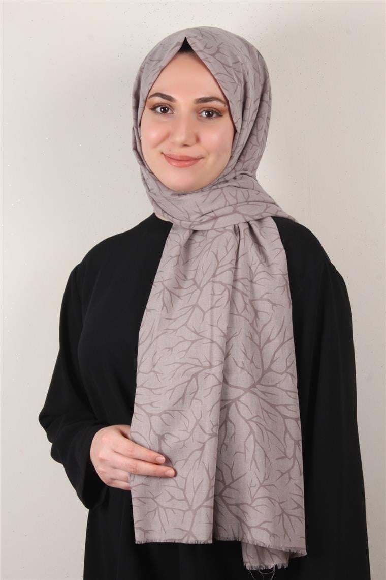 Pamuklu Twist Şal 1264-5 Taş