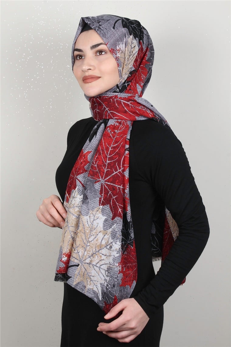Pamuklu Twist Şal 1265-11 Açık Gri