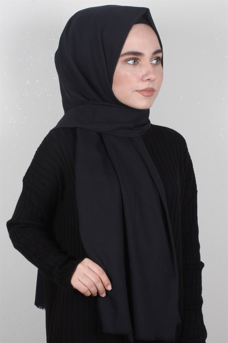 Pamuklu Twist Şal 1269-2 Siyah
